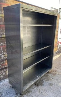 Ντουλάπα Ανοξείδωτη Με 3 Ράφια Χωρίς Πόρτες 130x44x171Cm Μεταχειρισμένο